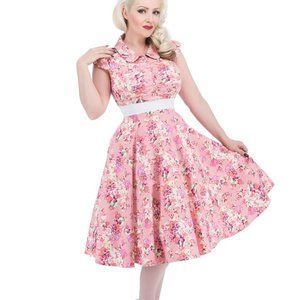 Hearts & Roses Charlotte Rose Pink Floral‎ Tea Dress, Size 12